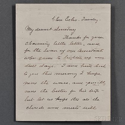 Barton, Clara (1821-1912) Autograph Letter Signed, Glen Echo, Undated.