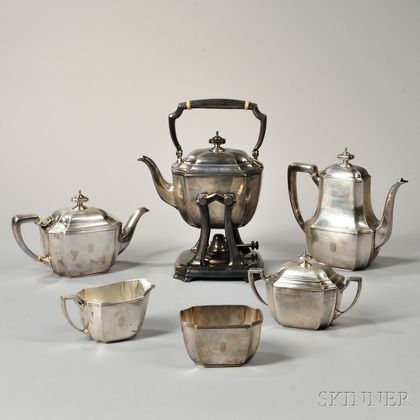Six-piece Tiffany & Co. "Hampton" Pattern Sterling Silver Tea and Coffee Service