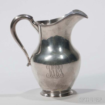 Arts and Crafts-style Sterling Silver Pitcher