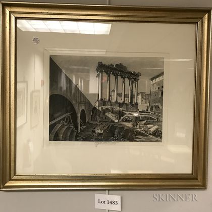 Framed Italian Architectural Engraving