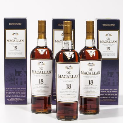 Macallan 18 Years Old, 3 750ml bottles (oc) 