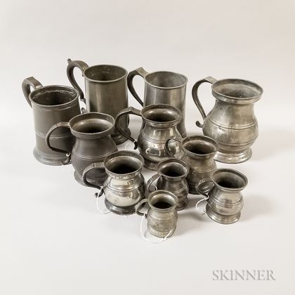 Eleven Graduated Pewter Measures