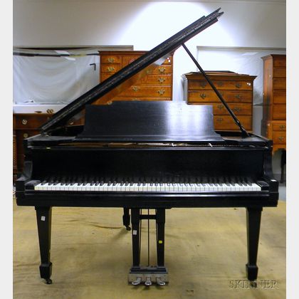 Steinway & Sons Ebonized Baby Grand Piano with Bench