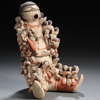 Polychrome Pottery Storyteller Doll by Dorothy Trujillo