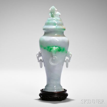 Jadeite Covered Vase