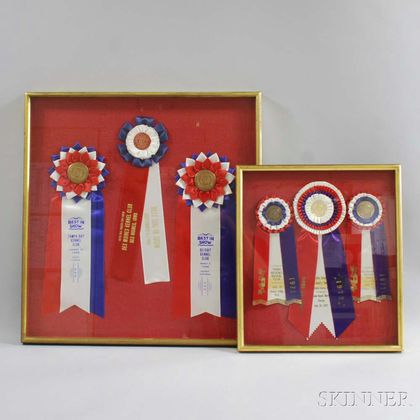 Two Gilt Display Frames and AKC Ribbons