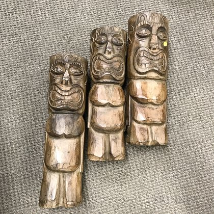 Three Carved Totems