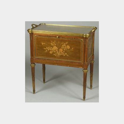 Louis XVI Style Fruitwood Marquetry and Parquetry Inlaid and Ormolu Mounted Server