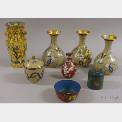 Eight Pieces of Cloisonne
