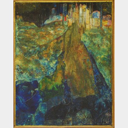 Blair Lent (American, 1930-2009) Lot of Two Works: Blue Earthscape #3