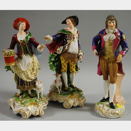 Three Hand-painted Paris Porcelain Figures