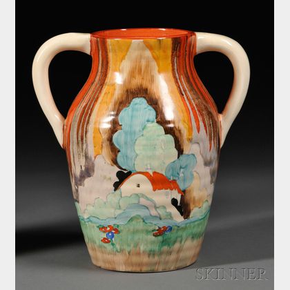 Clarice Cliff Bizarre Ware Lotus Vase