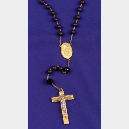 Rosary Beads with 18kt Gold and Platinum Crucifix, Sloan & Co.