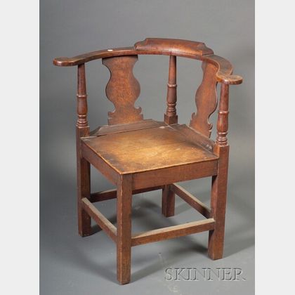 Provincial Georgian Oak Corner Chair