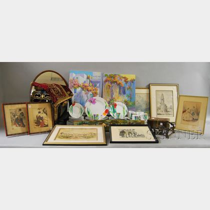 Group of Asian and Miscellaneous Decorative Items with a Set of China