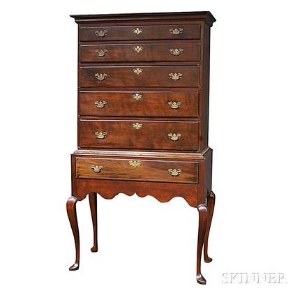 Queen Anne Stained Maple High Chest