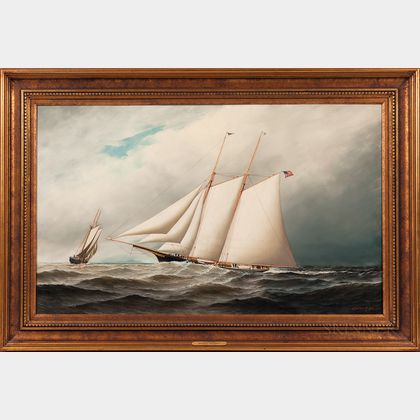 Antonio Nicolo Gasparo Jacobsen (Danish/American, 1850-1921) The Schooner Yacht Dreadnaught