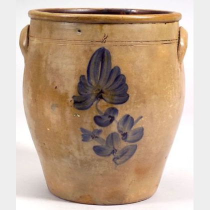 Cobalt Decorated Three-gallon Stoneware Jar
