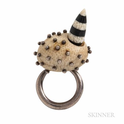 Katy Hackney Silver, Cellulose, and Acetate Ring