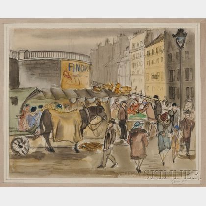 Emil Ganso (American, 1895-1941) Paris Market.