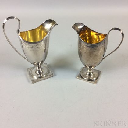 Two English Sterling Silver Creamers