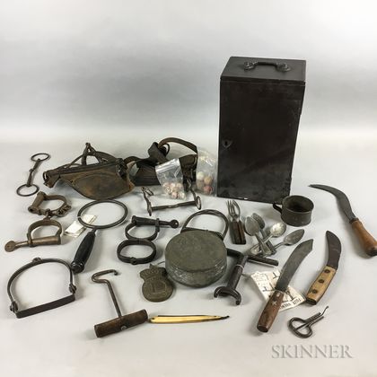 Group of 19th Century Tin, Utensils, and Horse Tack