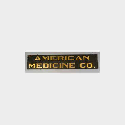 Painted and Gilded Wood &#34;American Medical Co.&#34; Trade Sign