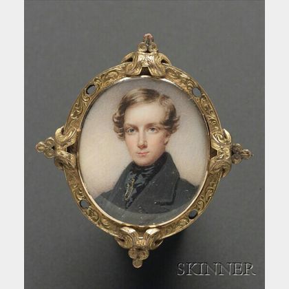 Small Portrait Miniature of a Young Man