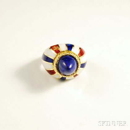 14kt Gold and Enamel Ring