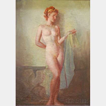 William Ewart Gladstone Solomon (South African, 1880-1965) Portrait of a Female Nude.