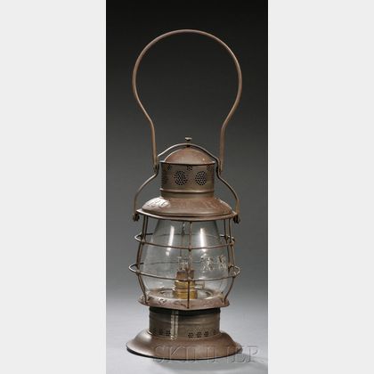 Tin and Glass Fitchburg Railroad Lantern