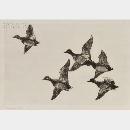 Frank Weston Benson (American, 1862-1951) Flying Widgeon