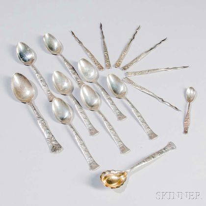 Sixteen Pieces of Tiffany & Co. "Vine" Pattern Sterling Silver Flatware