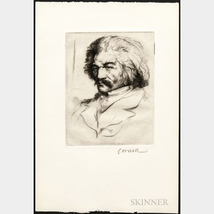 Thomas Brown Cornell (American, 1937-2012) Drypoint Etching of Frederick Douglass