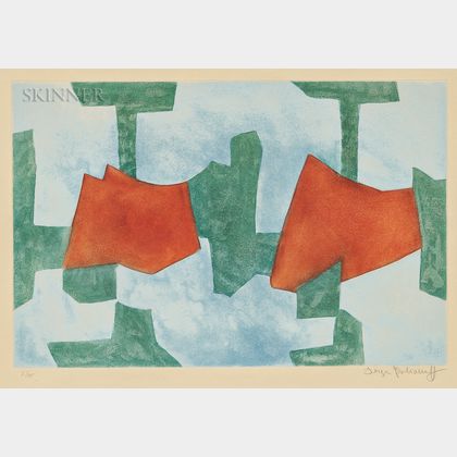 Serge Poliakoff (Russian, 1906-1969) Composition in Blue, Green, and Red