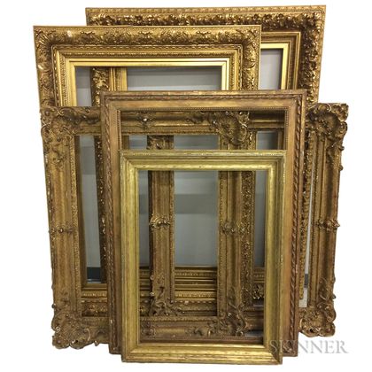 Six Large Carved and Gilt Frames