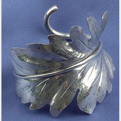 Sterling Silver Leaf Cuff Bracelet, M. Buccellati