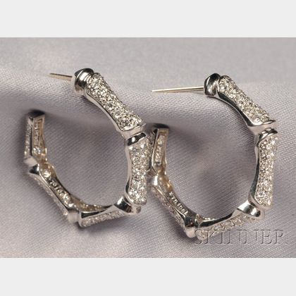 Platinum and Diamond Hoop Earrings, Harry Winston