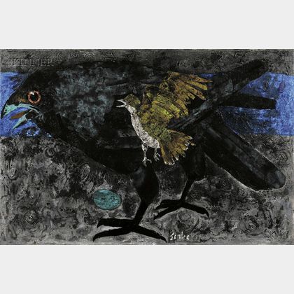 Karl Zerbe (American, 1903-1972) Kingbird and Raven