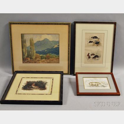 Four Framed Works: Harris Osborn (American, 1871-1935),California Landscape
