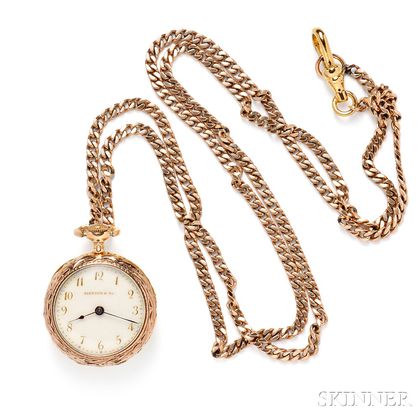 Lady's Antique Gold Open-face Pendant Watch, Tiffany & Co.