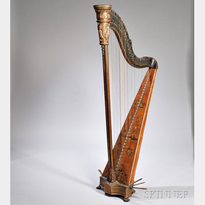 French Parcel-giltwood Harp