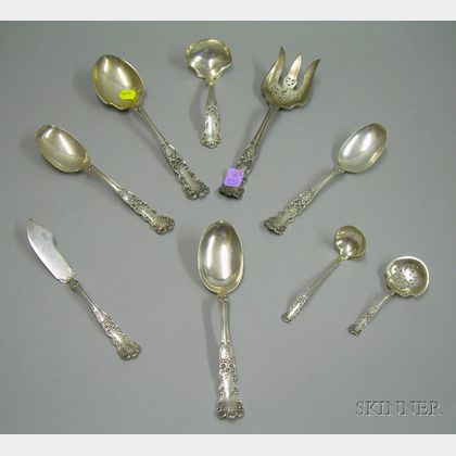 Nine Gorham "Buttercup" Sterling Silver Serving Pieces