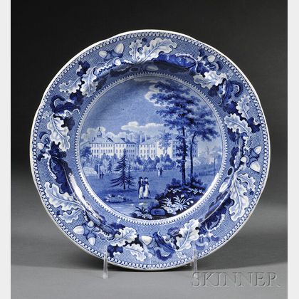Historical Blue Transferware "HARVARD COLLEGE" Soup Plate