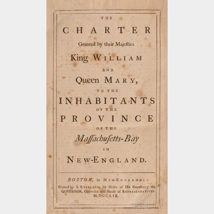 (Massachusetts, Colonial),Association Copy