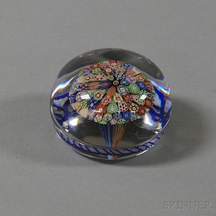 Antique Pom-pom Art Glass Paperweight