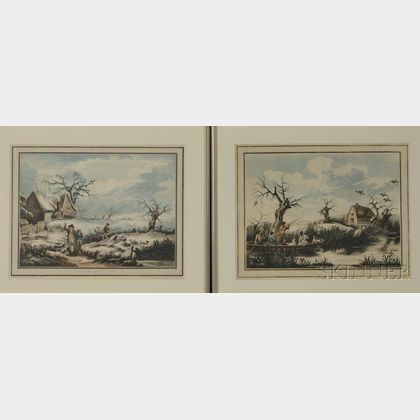 Thomas Rowlandson (British, 1756-1827) Two Prints: Duck Shooting