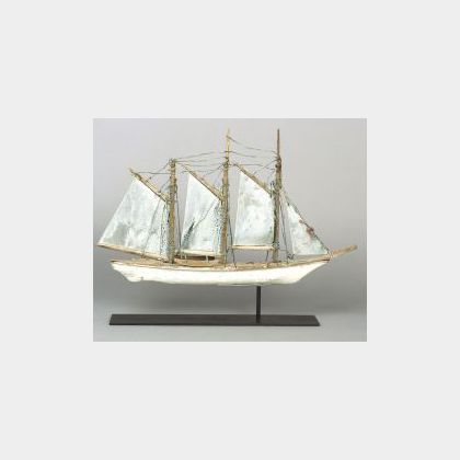 Carved and Painted Wood and Zinc Ship Weather Vane, America, late 19th/early 20th century