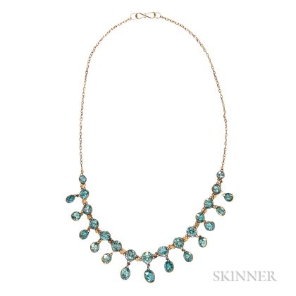 14kt Gold and Zircon Necklace