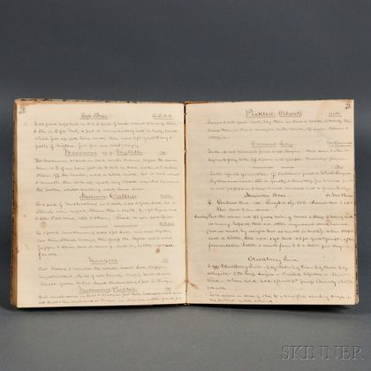 Manuscript Recipe Book; Bangor, Maine, c. 1838.
